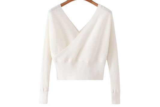 Clavicle Tight Waist Batwing Sleeve Off The Shoulder Sweater