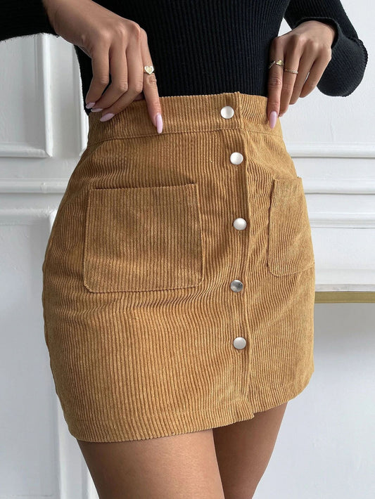 Corduroy Hip Skirt