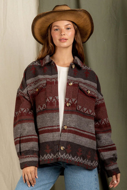 Retro Ethnic Wool Coat