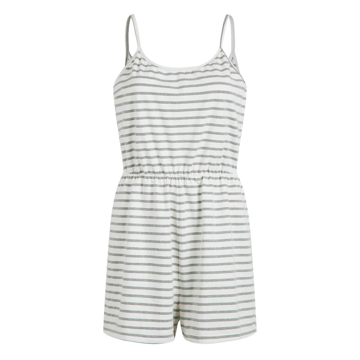 Casual Cotton Striped Spaghetti Straps Romper