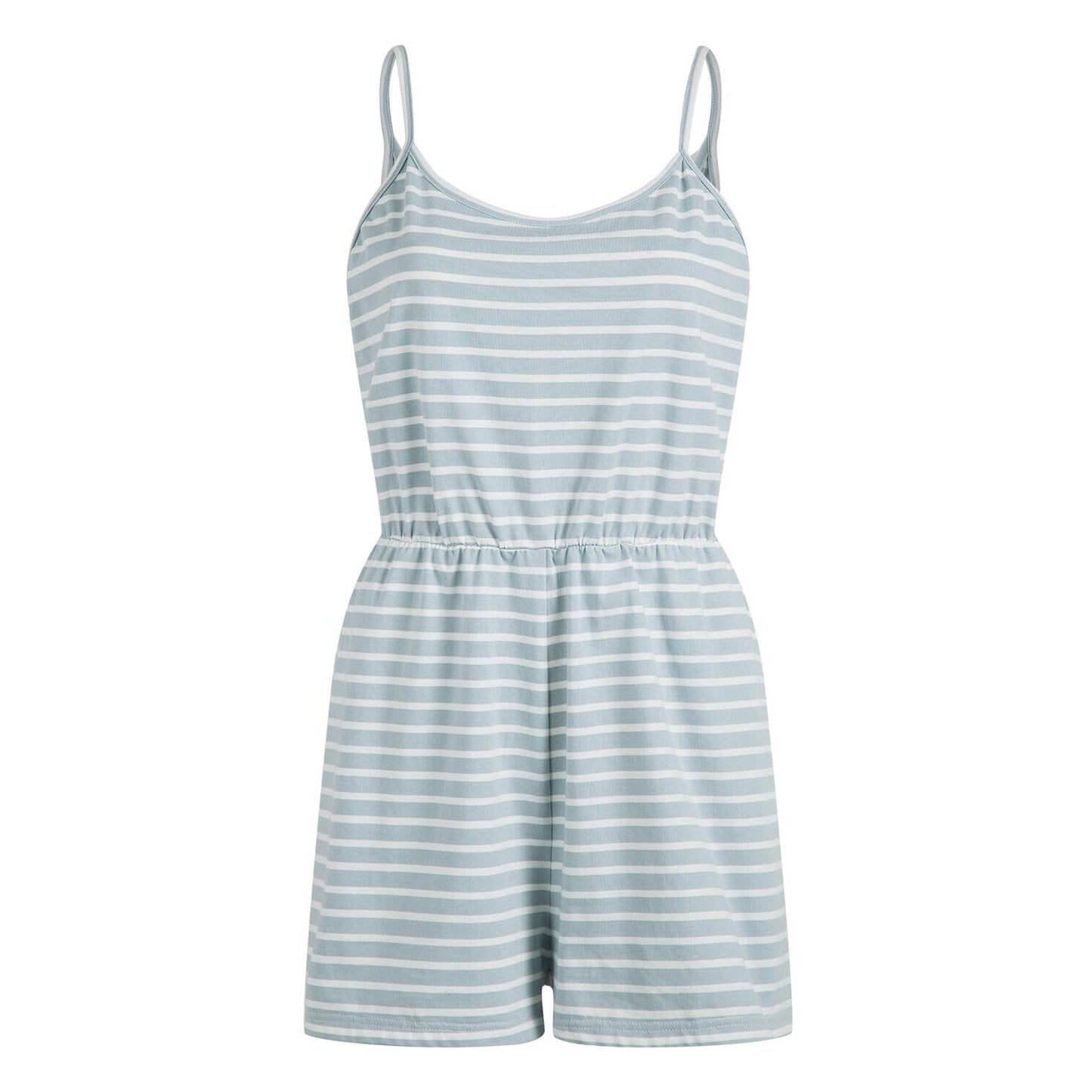 Casual Cotton Striped Spaghetti Straps Romper