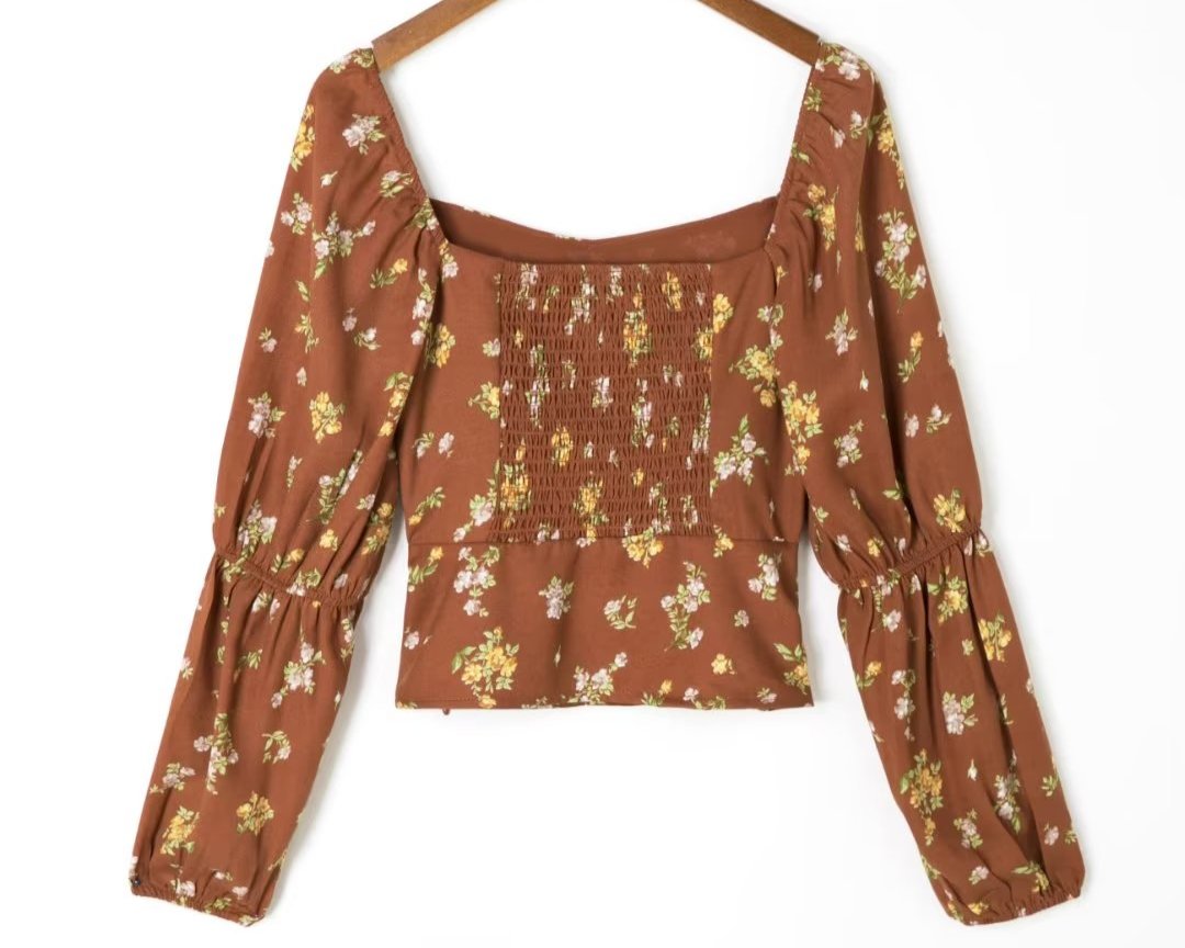 Floral Print Long Sleeved Blouse