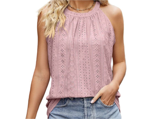 Loose Round Neck Pleated Top