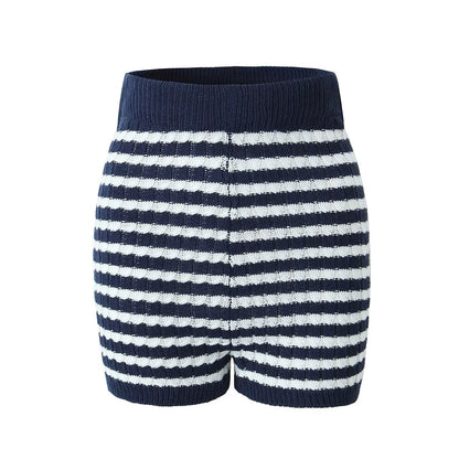 Casual Chenille Striped Shorts