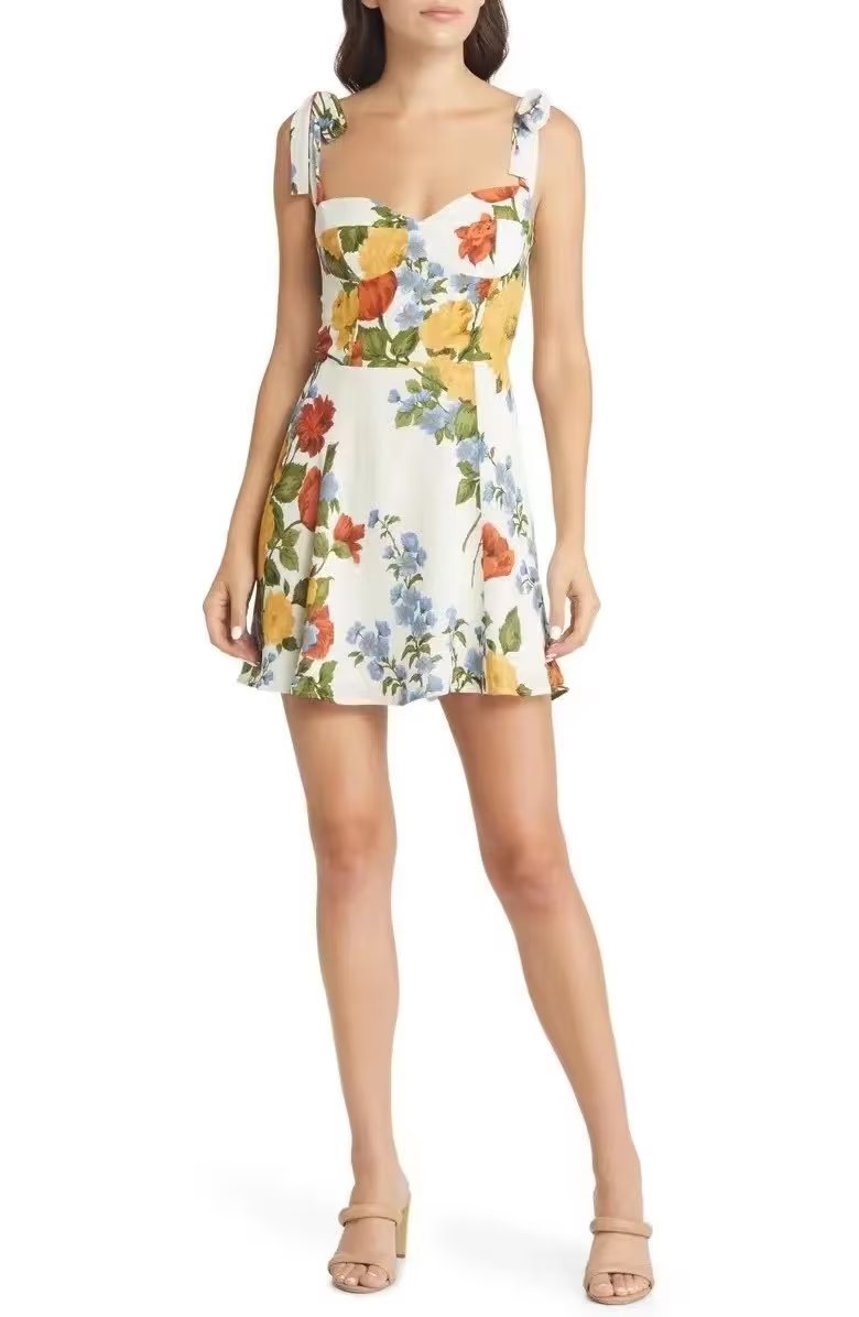 French Floral Slim Fit Dress