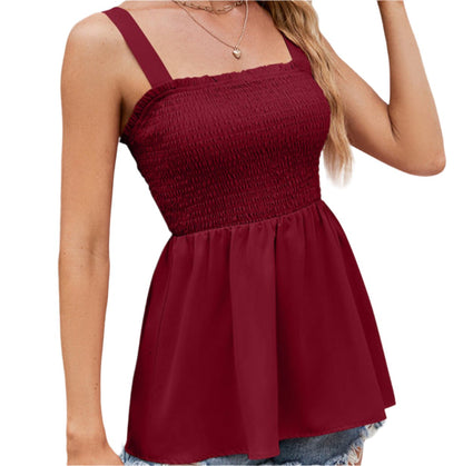 Pleated Ruffled Waist Top