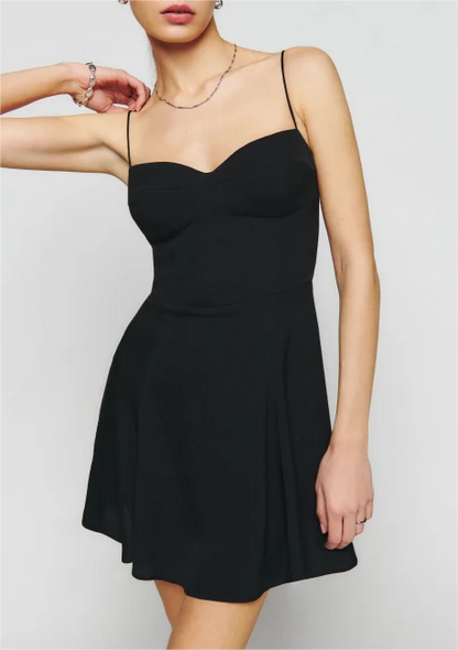 A-Line Black Slip Dress