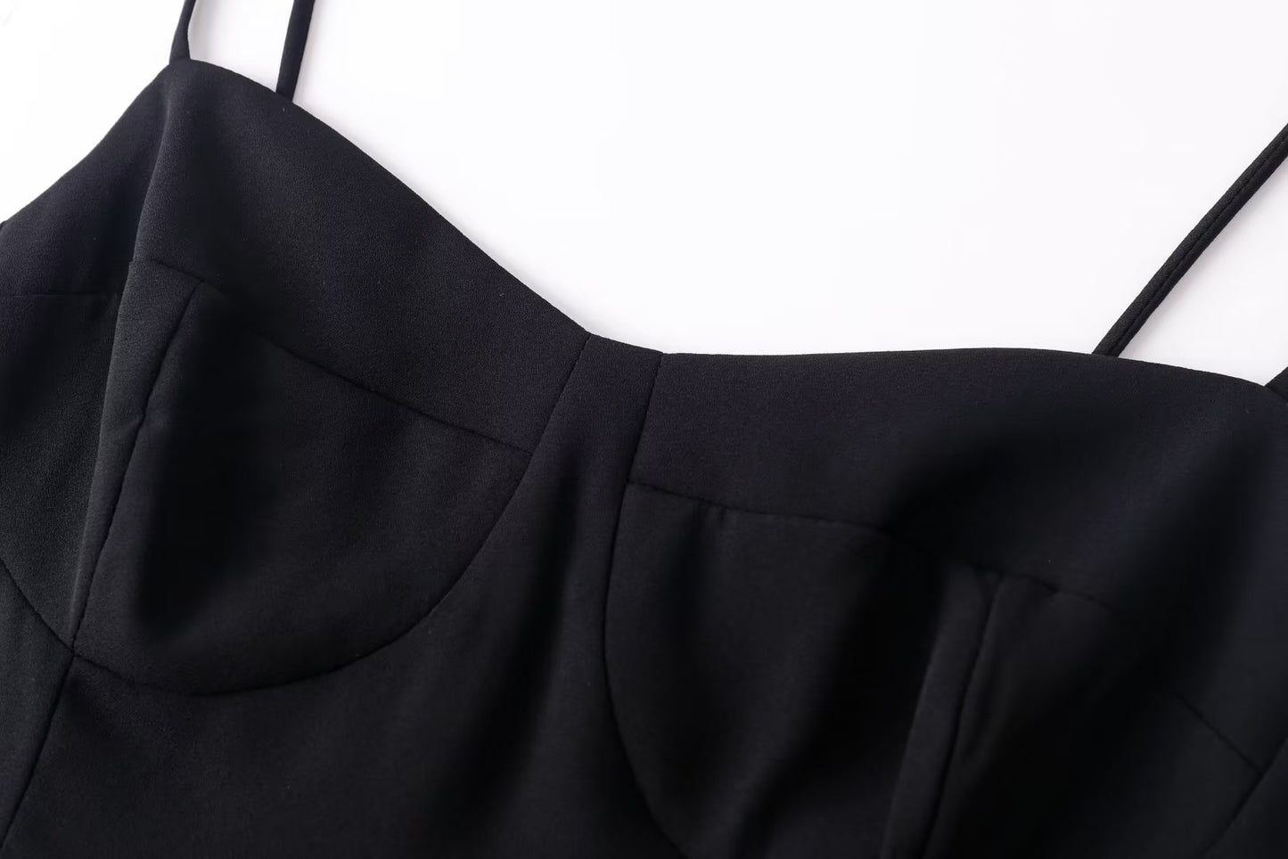 A-Line Black Slip Dress