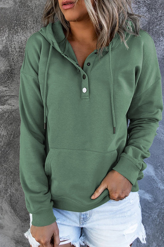 Solid Color Hooded Sweatshirt