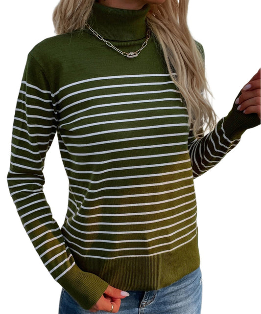 Striped Turtleneck Knitwear Sweater