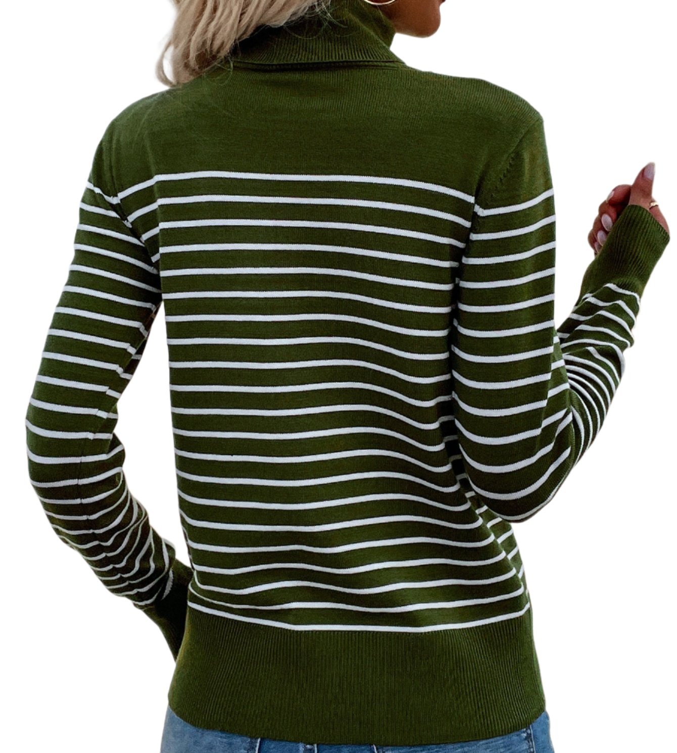 Striped Turtleneck Knitwear Sweater