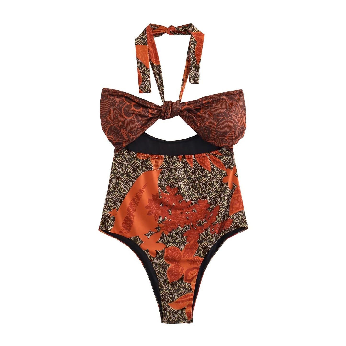 Printed Wrapped Chest Swimsuit