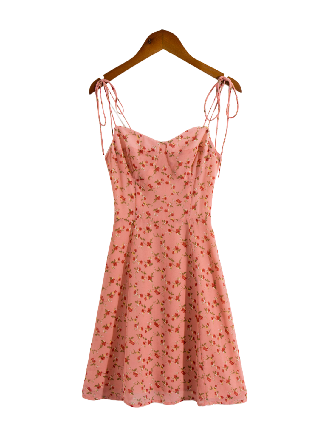 Casual Floral Lace-up Dress