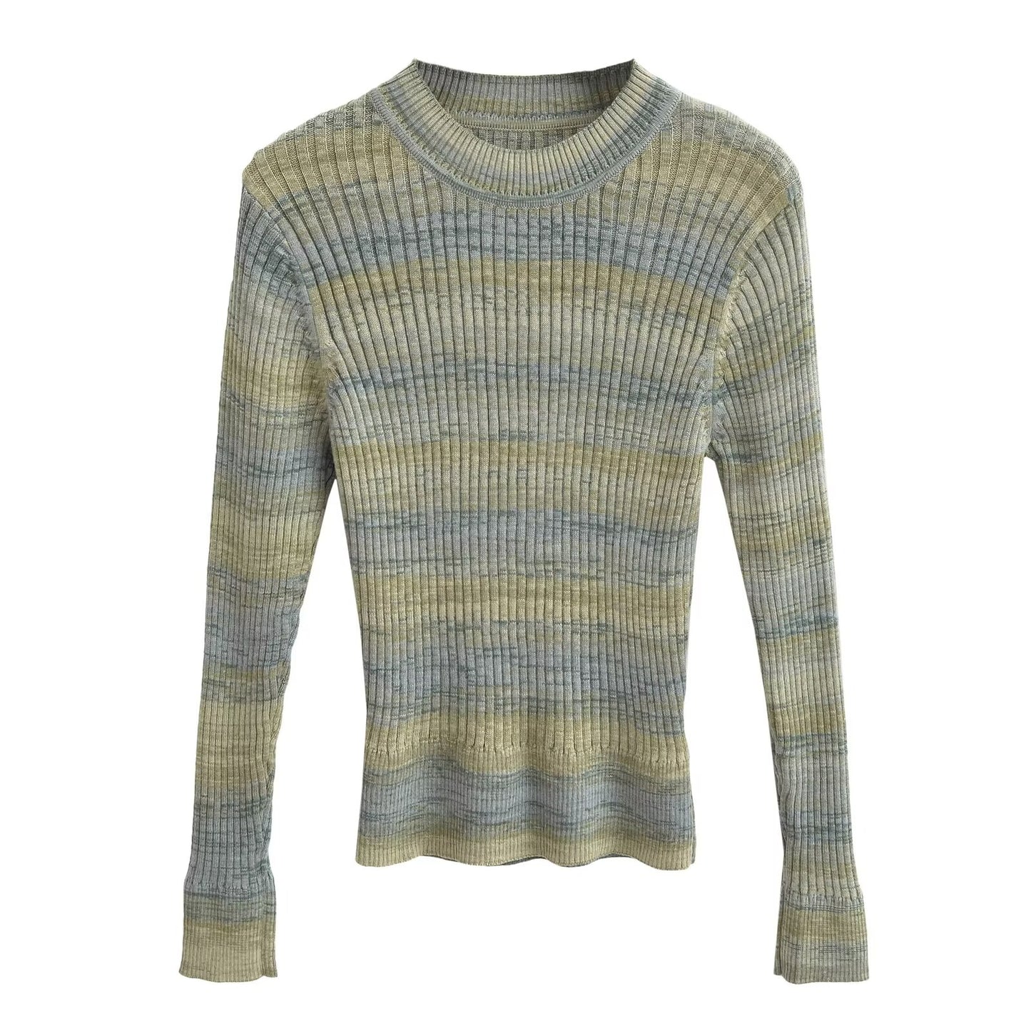 Minimalist Striped Long Sleeve Sweater Top