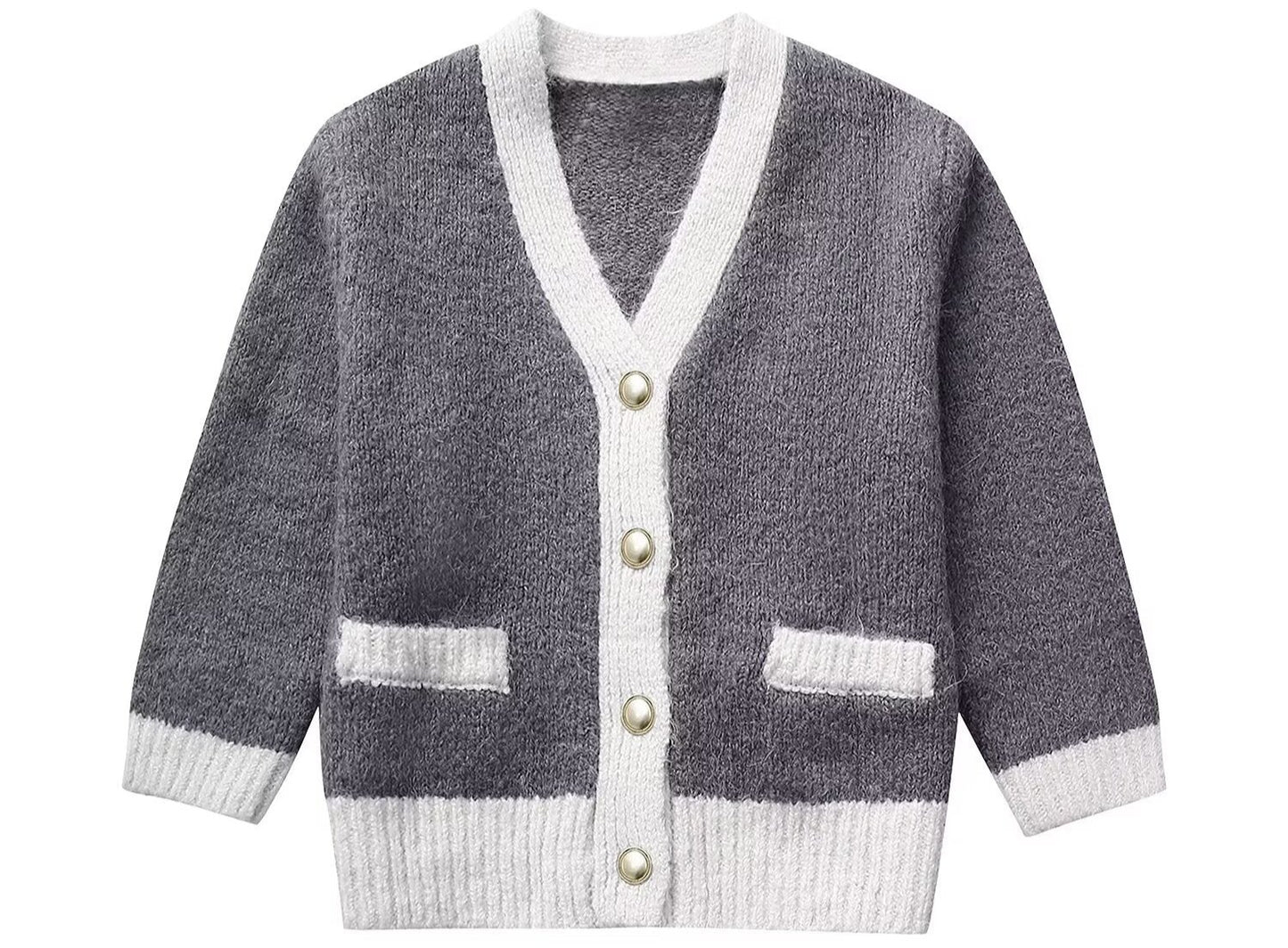 Casual Stitching Decorative Layer Knitted Cardigan