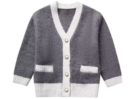 Casual Stitching Decorative Layer Knitted Cardigan