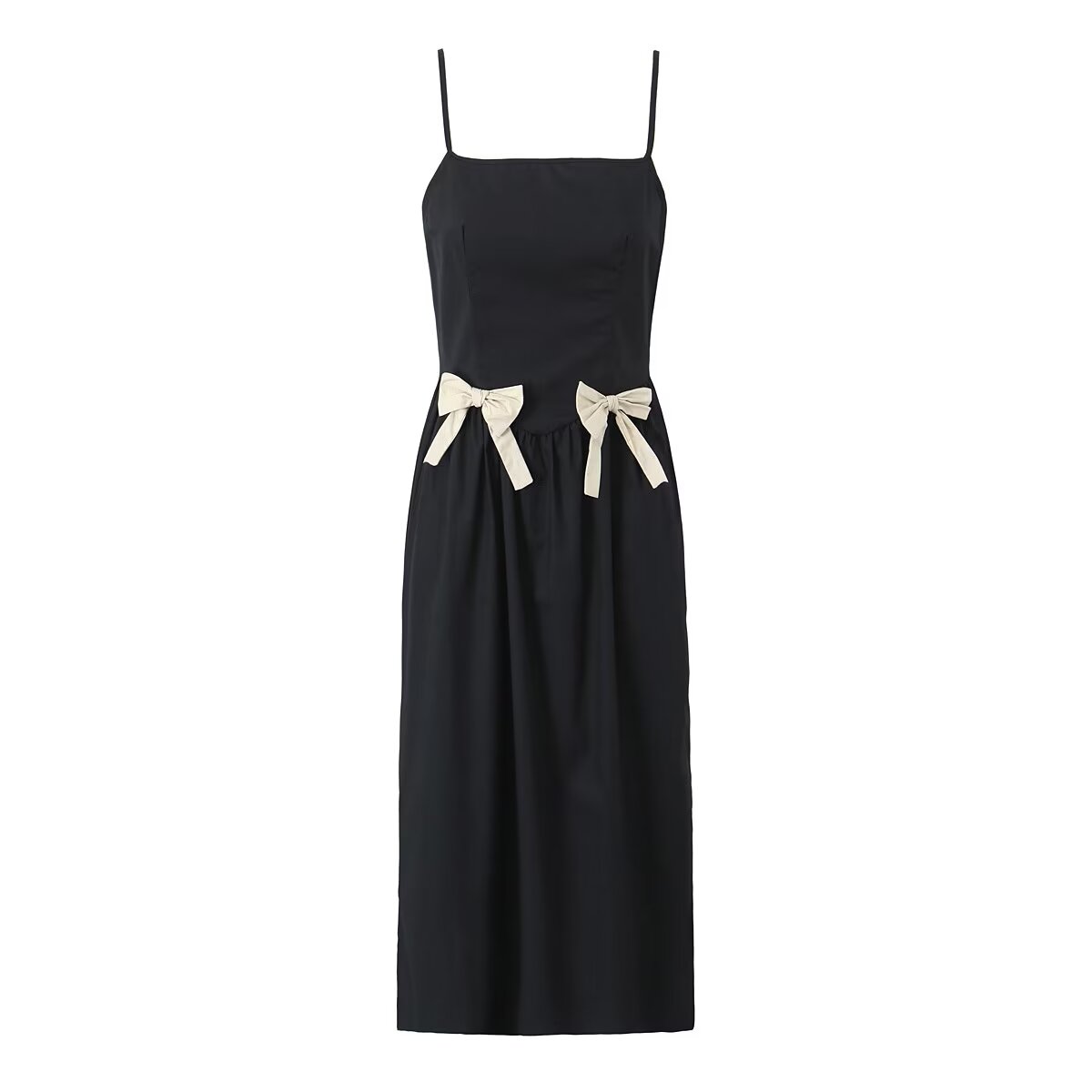 Special Interest Design French Bow Strap Maxi Dress