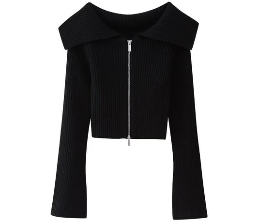 Fashionable Rib Knitted Top