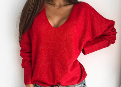 Minimalist V-neck Pullover Sweater