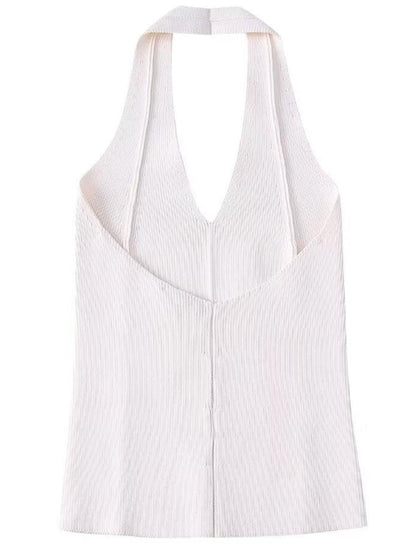 French Knitted Halter Top