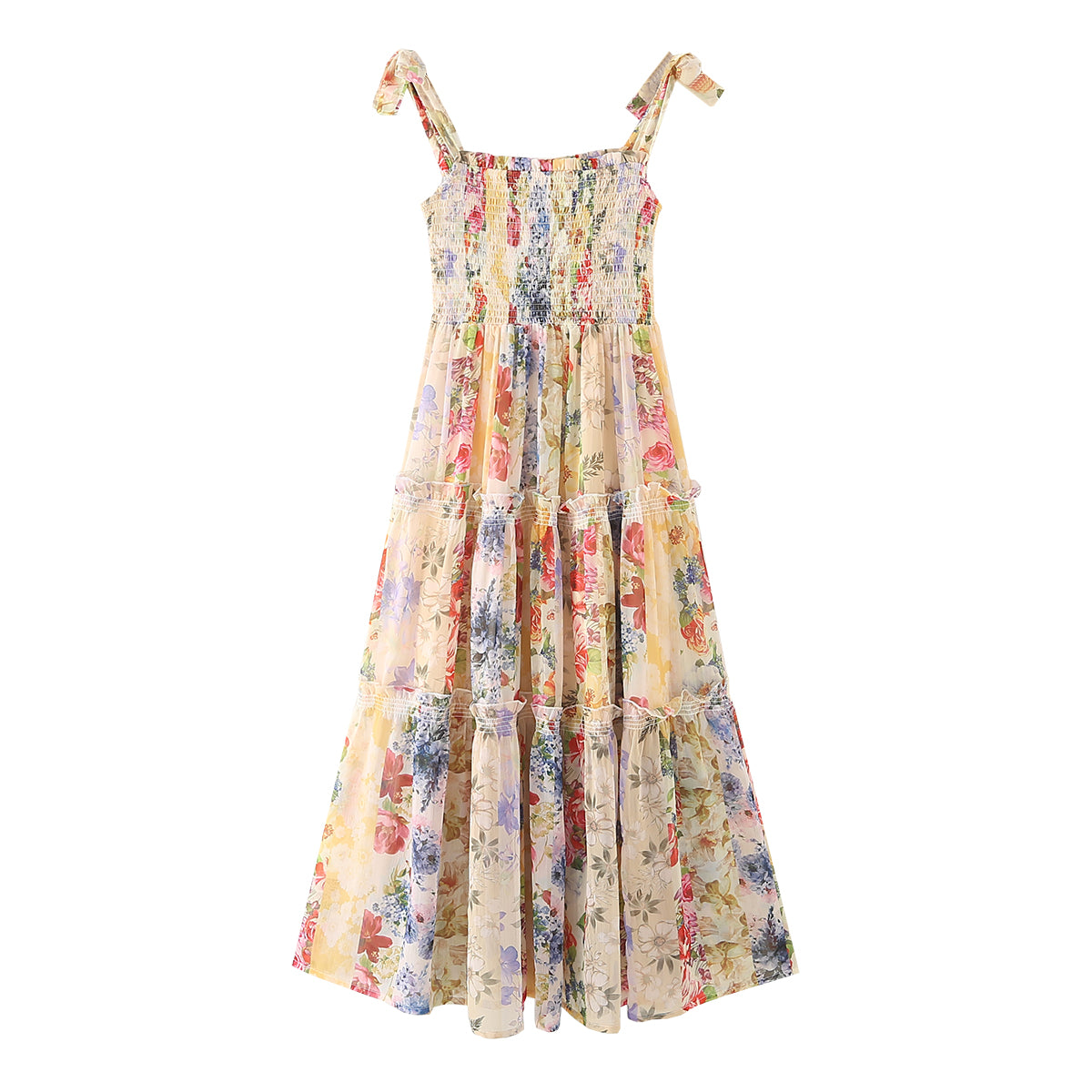 Slim Fit Spaghetti Strap Floral Print Maxi Dress