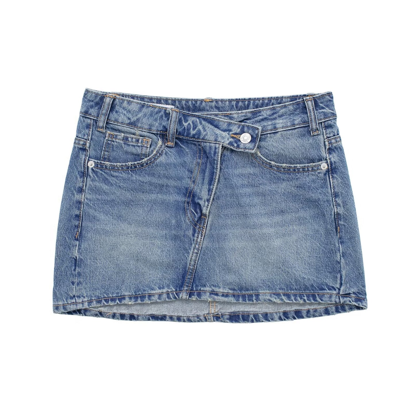 Low Waist Jeans Mini Skirt