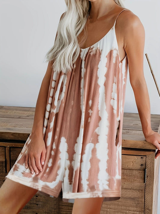 Tie Dye Loose Strap Romper