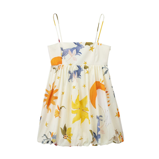 Summer Printed Short Strap Dress