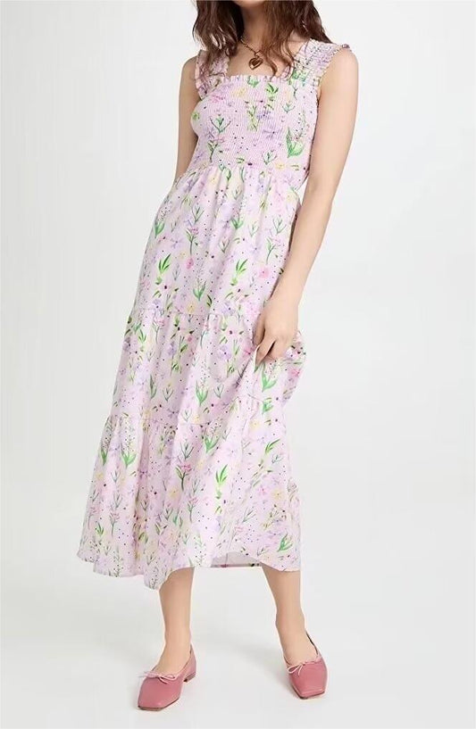 Casual Floral Print Slip Dress