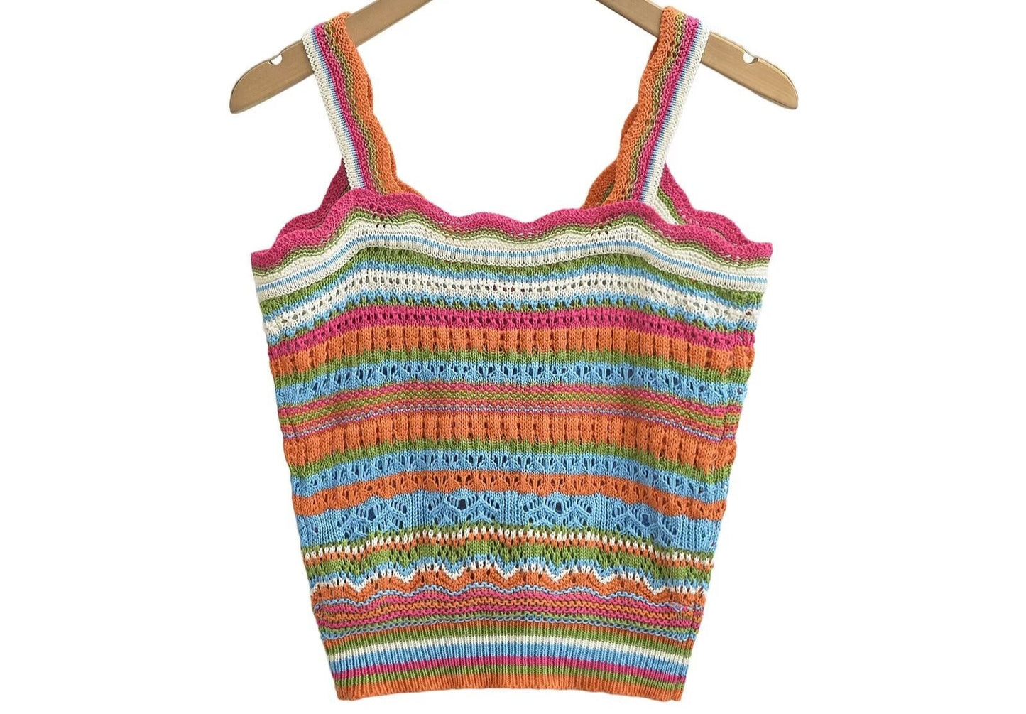 Sexy Slim Fit Contrasting Color V-Neck Knitted Vest Top