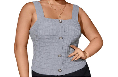 Sleeveless Button Vest Top