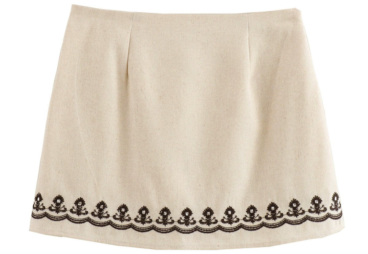 Sexy Embroidery Top Skirt