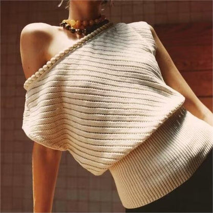 Ball Decoration Jacquard Mesh Sweater Waist Tight Top