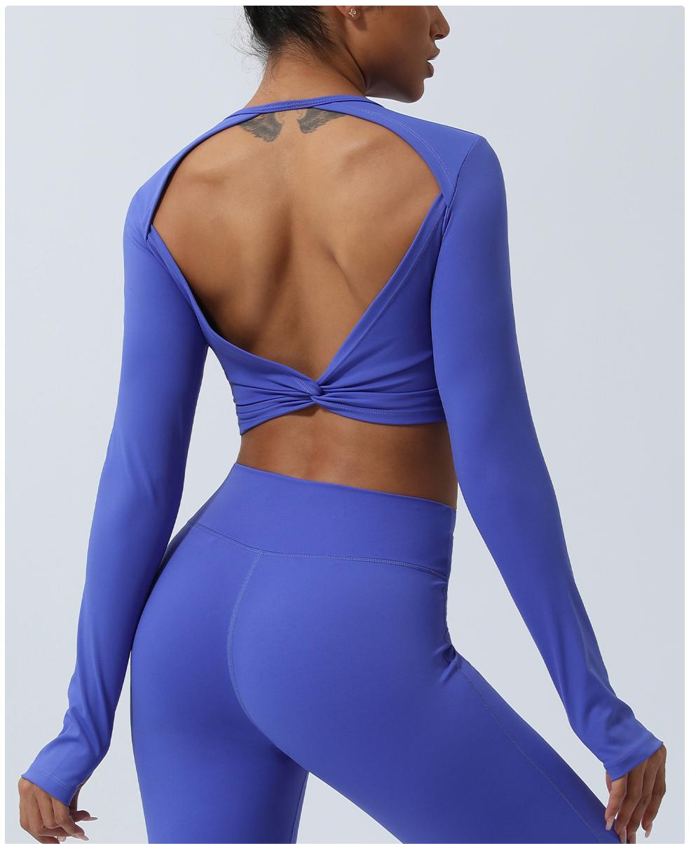 Yoga Twisted Short Long Sleeve Workout Top