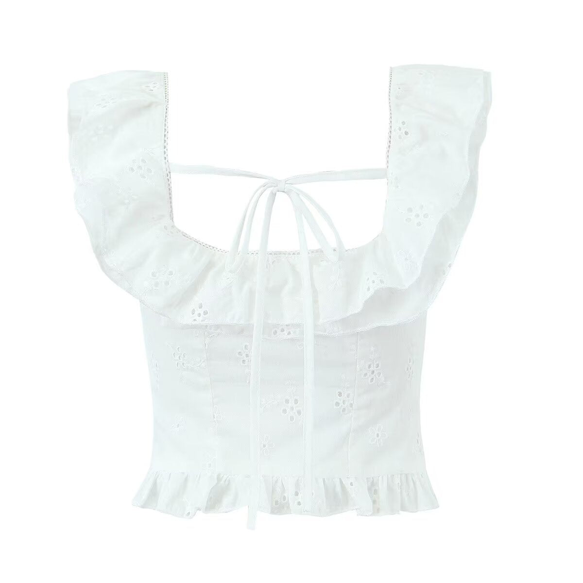 French Sweet Spicy Sexy White Slim Crop Top