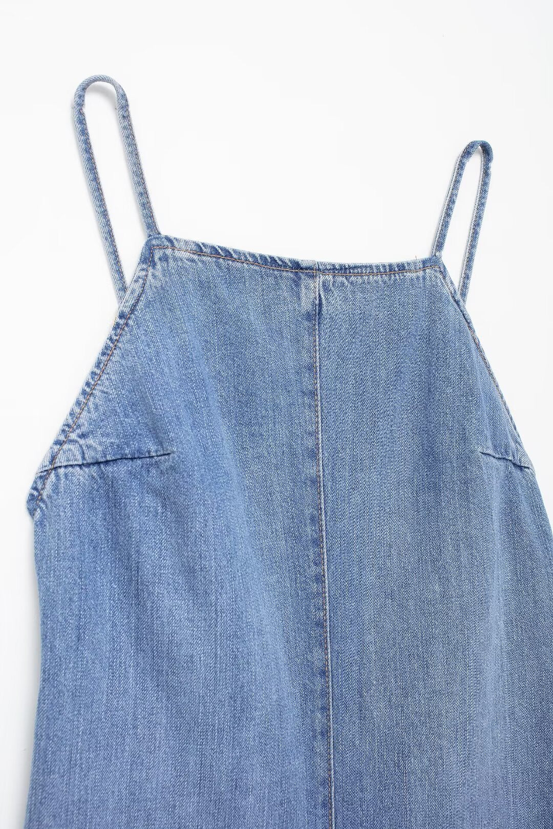 Simple Fitting Denim Romper