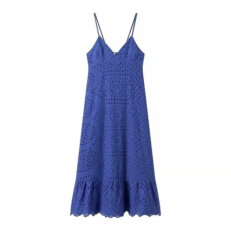 Fashionable Lace Embroidered Strap Dress