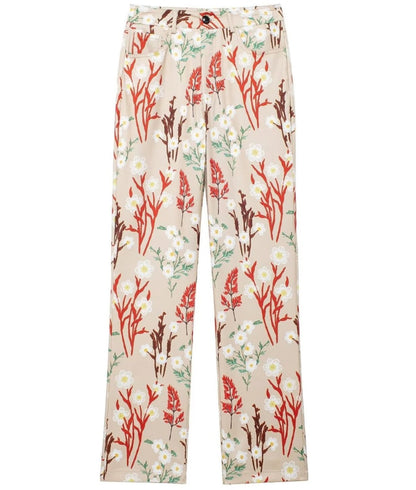 Printed V-Neck Vest Straight Leg Pants Suit