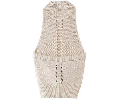 Casual Halter Knitted Sweater Vest Top