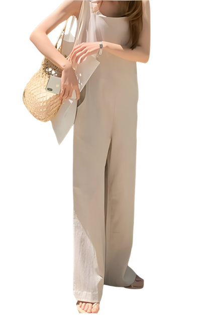 Linen Cotton Suspender Jumpsuit