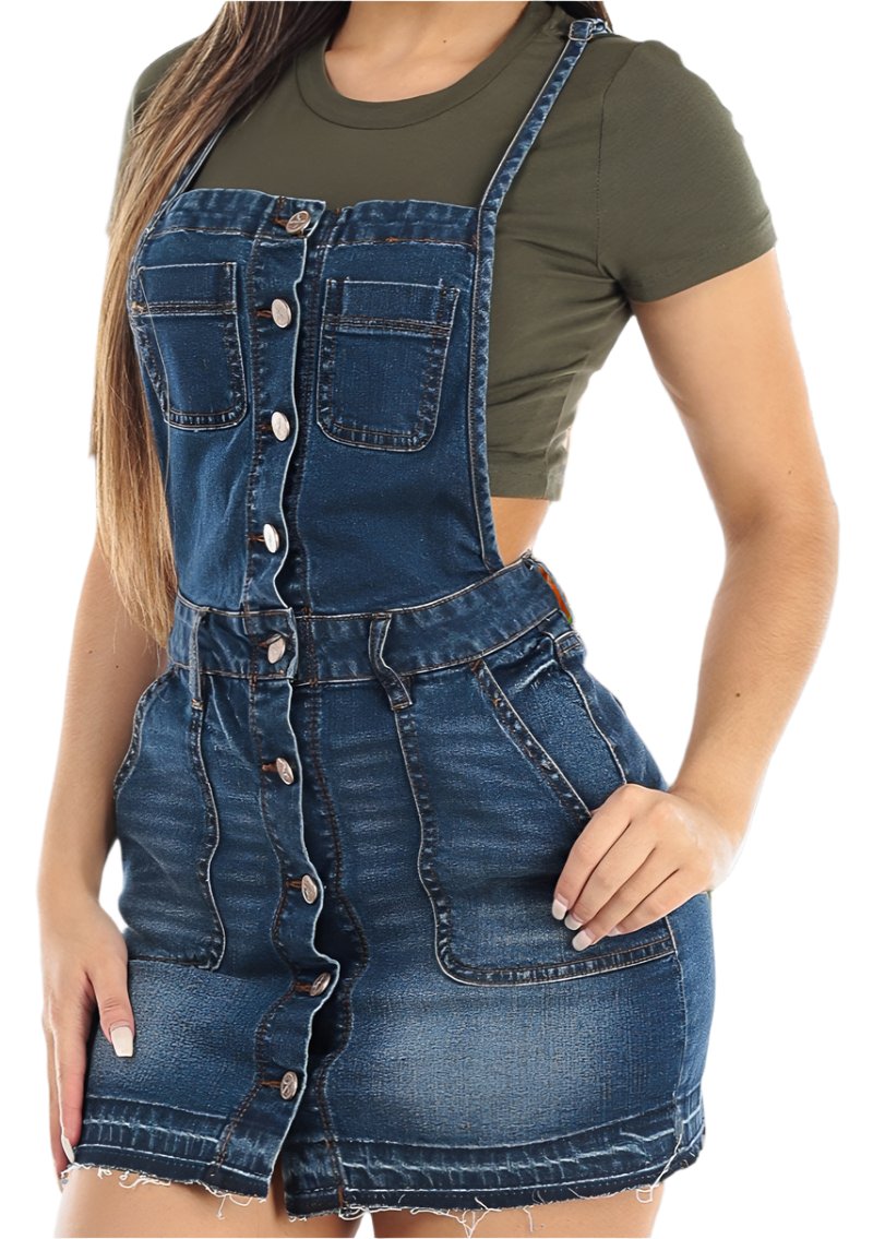 Sling Backless Denim Wash Overalls