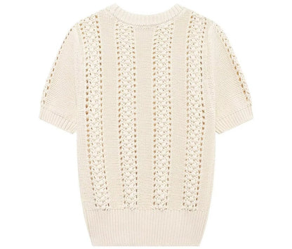 Casual Short Sleeved Knitwear Sweater Top