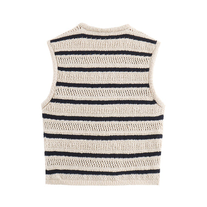 Street Striped Knitted Vest Top