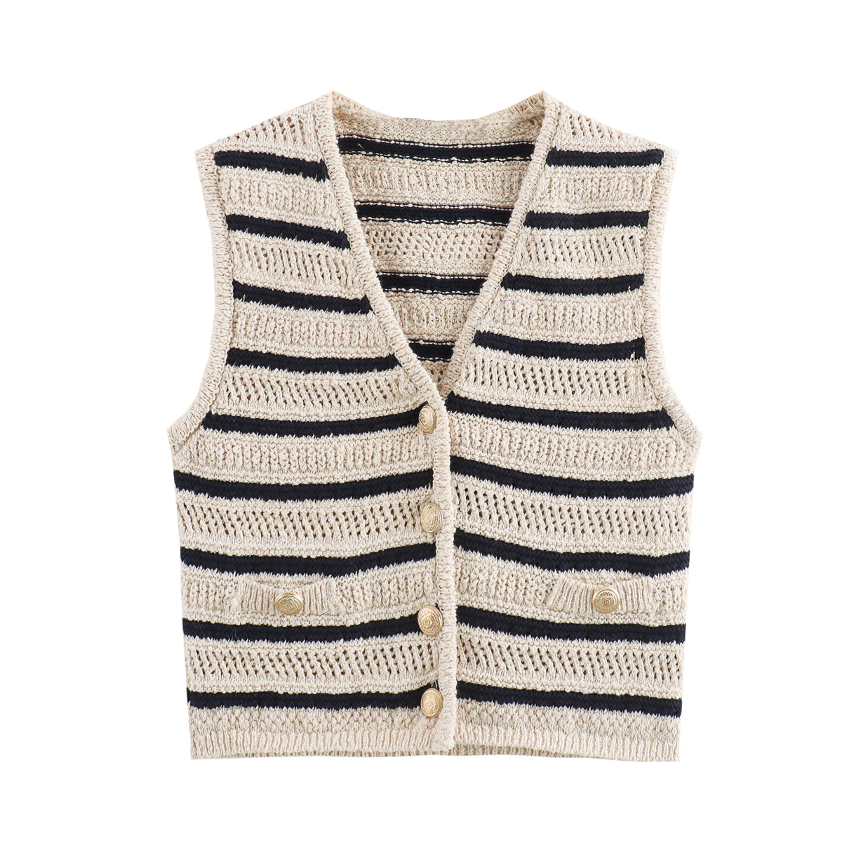 Street Striped Knitted Vest Top