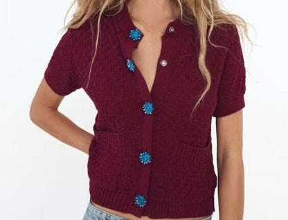 Street Decorative Button Knitted Cardigan