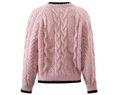 Knitwear Diamond Lattice Twist Cardigan Sweater