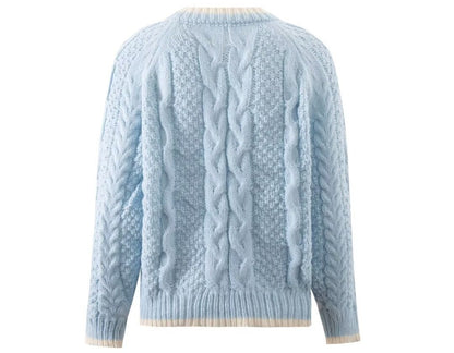 Knitwear Diamond Lattice Twist Cardigan Sweater