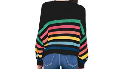 Striped Stitching Knitwear Sweater