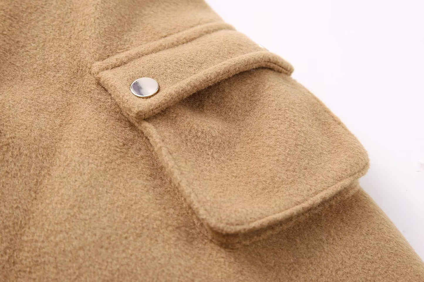 Street Side Pocket Long Sleeved Jacket Coat