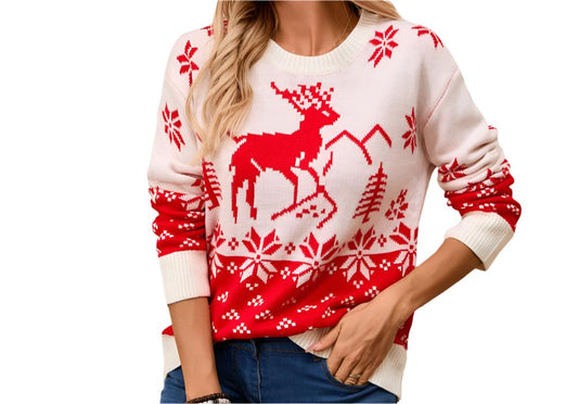 Christmas Tree Deer Pullover Sweater